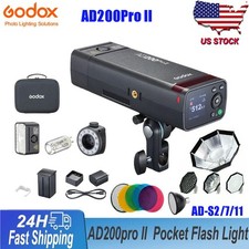 Godox AD200Pro II 2.4G TTL Outdoor Flash Light Speedlite AD-S2/11 AD-S7 Softbox