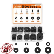 QKP Flat Rubber Washers Assortment Kit 143Pcs 10 Sizes