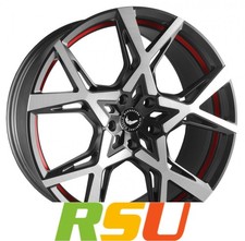 Barracuda Project X black brushed surface undercut trimline red 10x22" ET30 L...