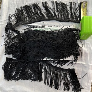 Home Sew Chainette Fringe Trim 4” White & Black, 2” White & Blue