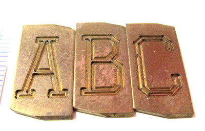 2-Line Block 1.25'' BRASS Engraving FULL Font Set, Upper+Num NEW HERMES 35-313