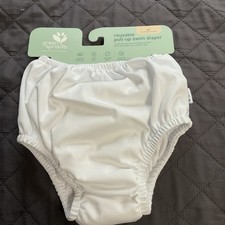 Green Sprouts Reusable Pull-Up Swim Diaper 4T White UPF 50 New