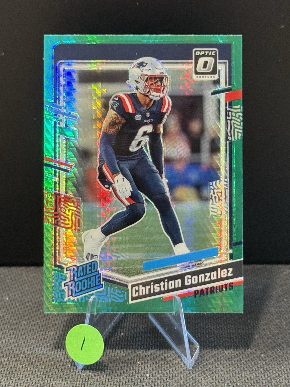 2023 Panini Optic - Rated Rookie Christian Gonzalez #274 Green Hyper Prizm (RC)