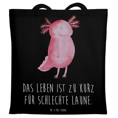 Tragetasche Axolotl Glücklich - Geschenk lebensfroh Beutel Schwanzlurch Lurch