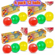 12 Stress Relief Balls Anxiety 4 Pack LED Light Balls for Autism, Hand Therapy