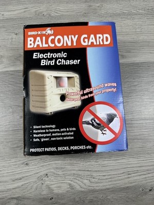 Bird-X Balcony Gard Electronic Bird Repeller Ultrasonic Gray Ultrasound Battery