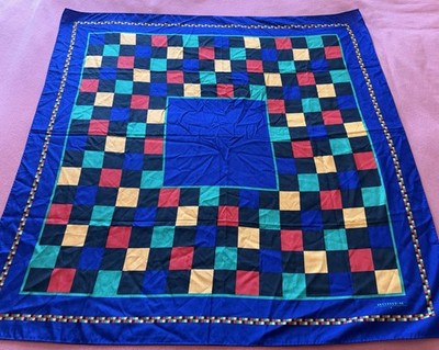 Vintage Rodier Patchwork Silk Scarf 34.5  X 34.5 