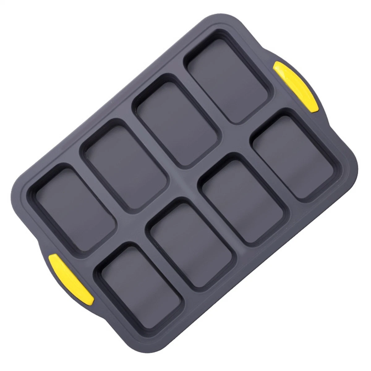 Silicone Loaf Pan with 8 Cavities NonStick Metal Frame for Bread and Brownies