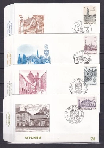 [LG79596] Belgium N°2146/2149FDC Architecture First Day Cover COB € 10,00 SUPERB