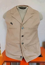 NWOT "Wyoming Trader" Tan Bronco Canvas Western Vest S