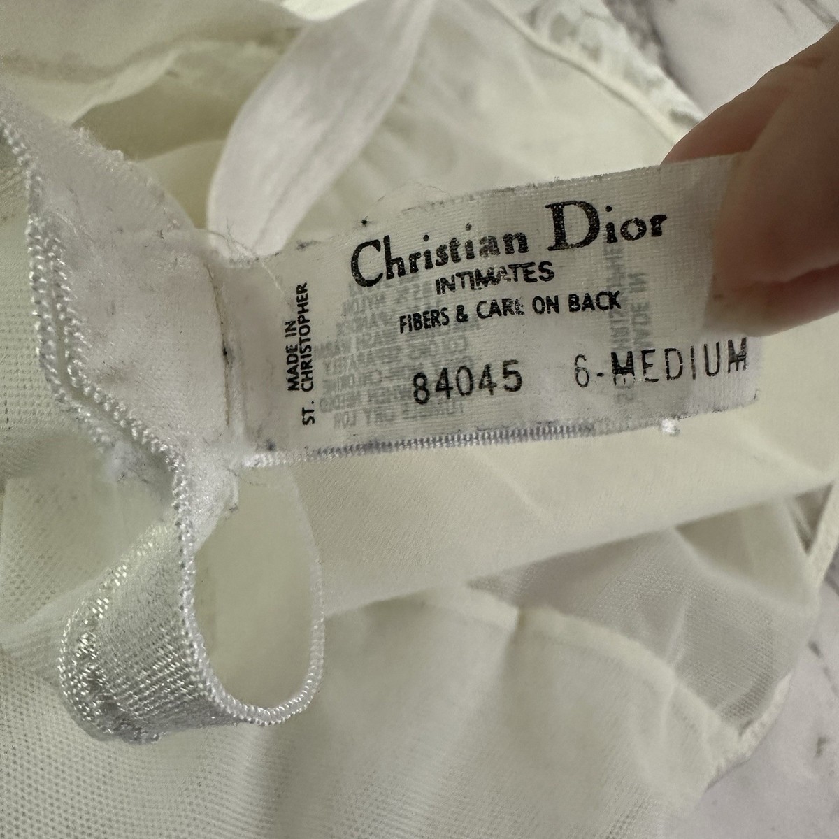 Christian Dior Intimates Womens Vintage Panty Size 6 M White Lace