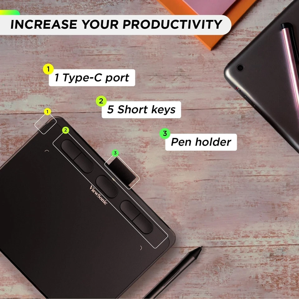 ViewSonic PF720 Graphics Drawing Tablet 7" designers Creators Mac Windows HSE - Image 2 of 4