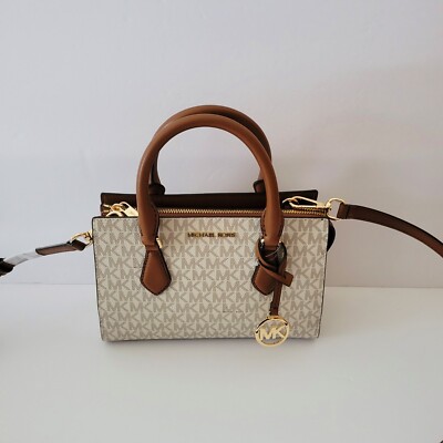 Michael Kors Sheila Small CZ Satchel Crossbody Handbag MK Logo 