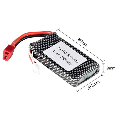 7,4 V 1600mAh Lipo Akku 1:10 Maßstab RC Autos Quadcopter für XLH 9125 Buggy Auto - Bild 11 von 11
