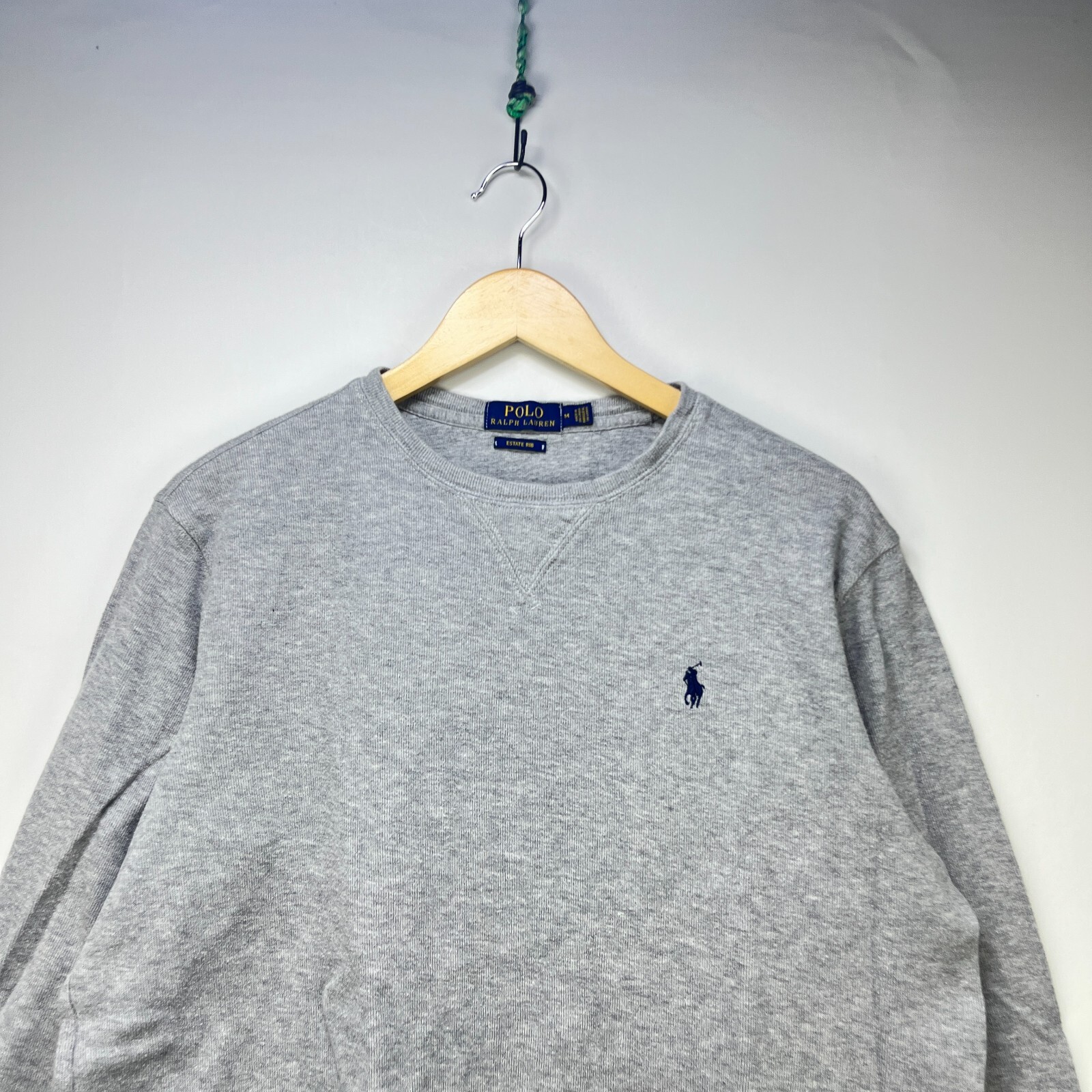 Polo vintage Ralph Lauren Pony Estate costina camicia manica lunga media