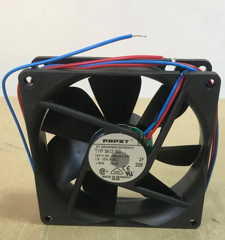 Papst Lüfter 92x92x25   3412 NG  - 12V DC - 185 mA - 2,2 W ( 1 paket a 21 st. ) - Bild 3 von 4