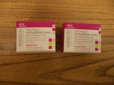 2-Andalou 1000 ROSES Sensitive Soothing Sleeping Mask .42 oz each