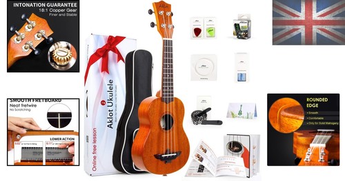 21-Inch Soprano Mahogany Ukulele Beginner Kit with Gig Bag & Online Lessons - Picture 2 of 10