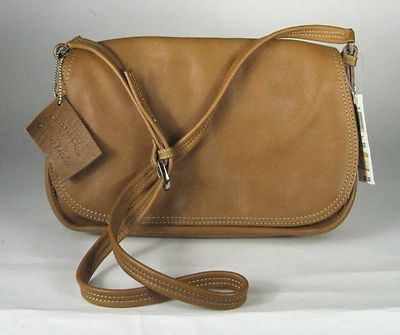 Charter Club Genuine Leather Brown Pebble Bay Purse Vintage 1990s