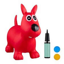 Relaxdays Animale Cavalcabile Cagnolino, Giochi Gonfiabili per Bambini, BPA-free