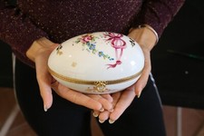 cofanetto portagioie limoges uovo antico porcellana goudeville decorato antico