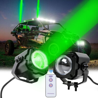 Laser RGB LED Whip Lights Whipless Antenna Remote For ATV UTV Polaris RZR 1000XP