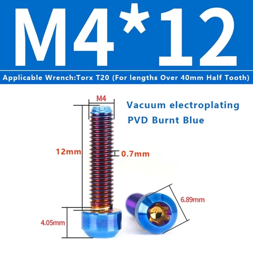 M4M5M6M8M10 Titanium Bolts Taper Cone Socket Head Motorcycle Modification Screws - Picture 52 of 205
