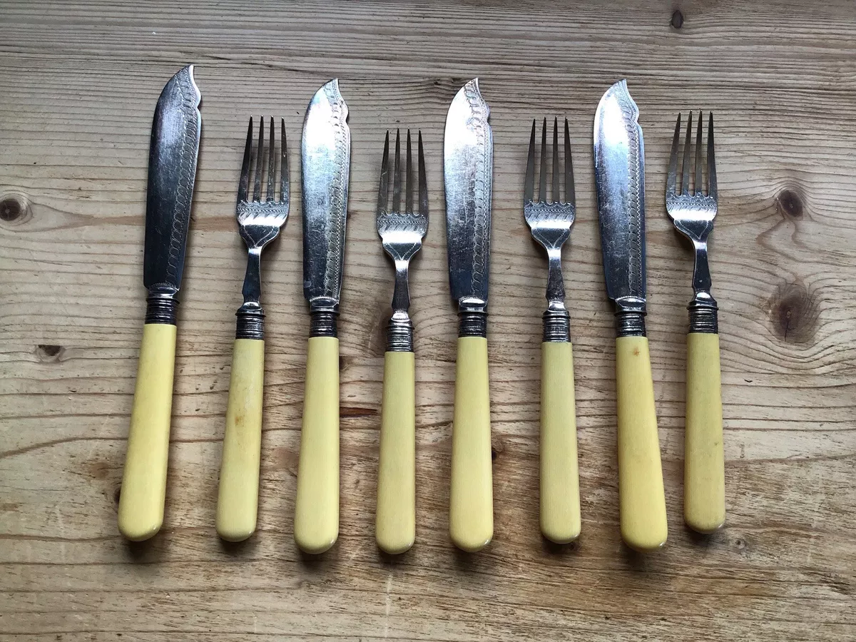 Vintage Fish Knives And Forks Cutlery By Primus