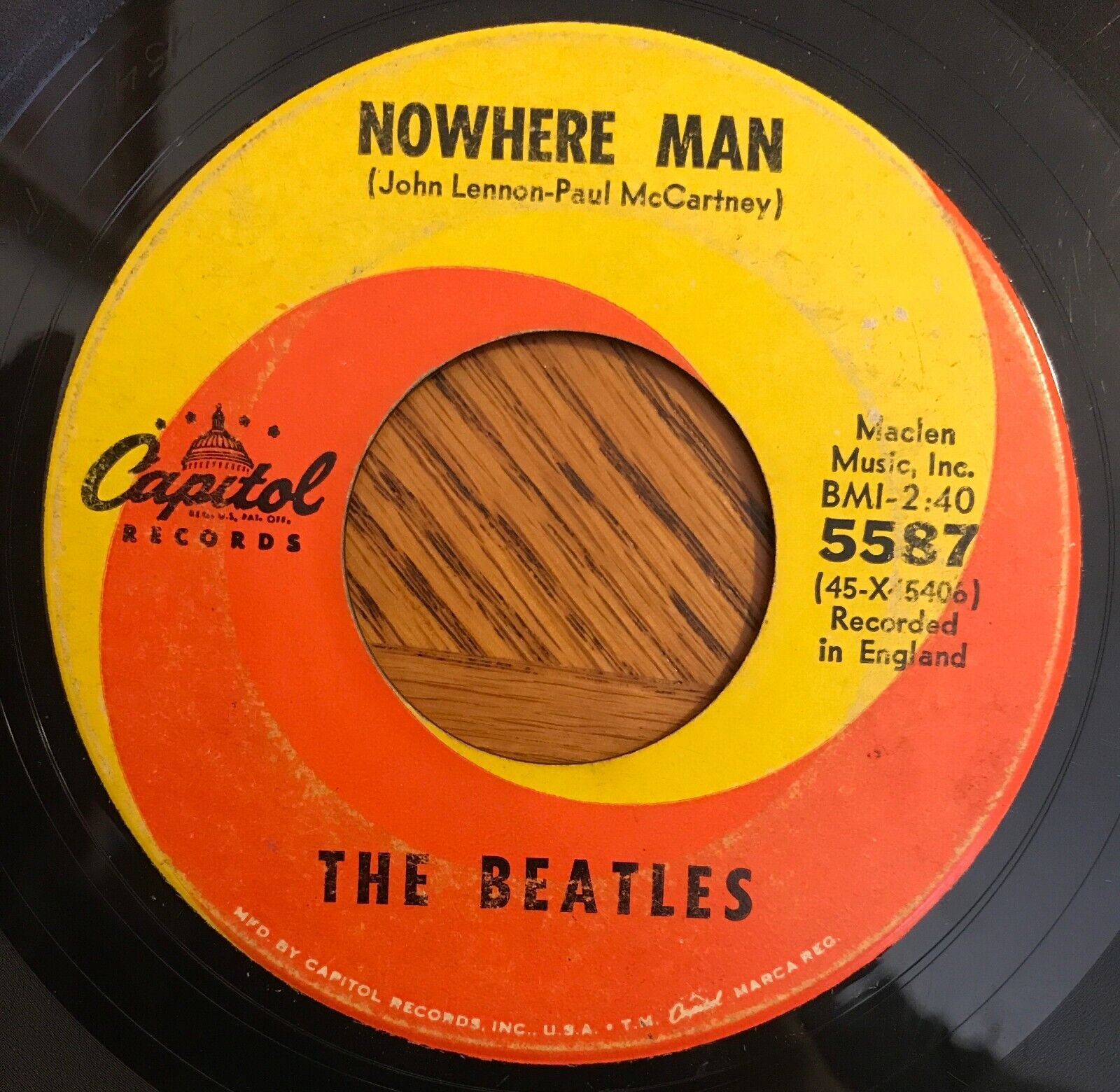 The Beatles 45 RPM - Nowhere Man / What Goes On - Capitol 5587 | eBay