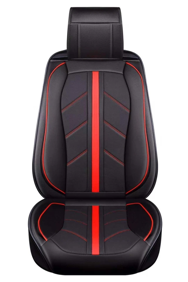 Черные спортивные чехлы на передние автомобильные сиденья из искусственной кожи с подкладкой для Peugeot 207 307 407 508 - Изображение 4 из 4