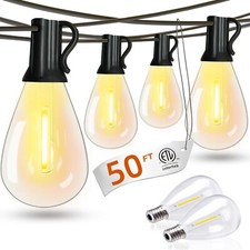 Outdoor String Light 50ft LED Warm Edison String Lights Outdoor Lighting,US Ship