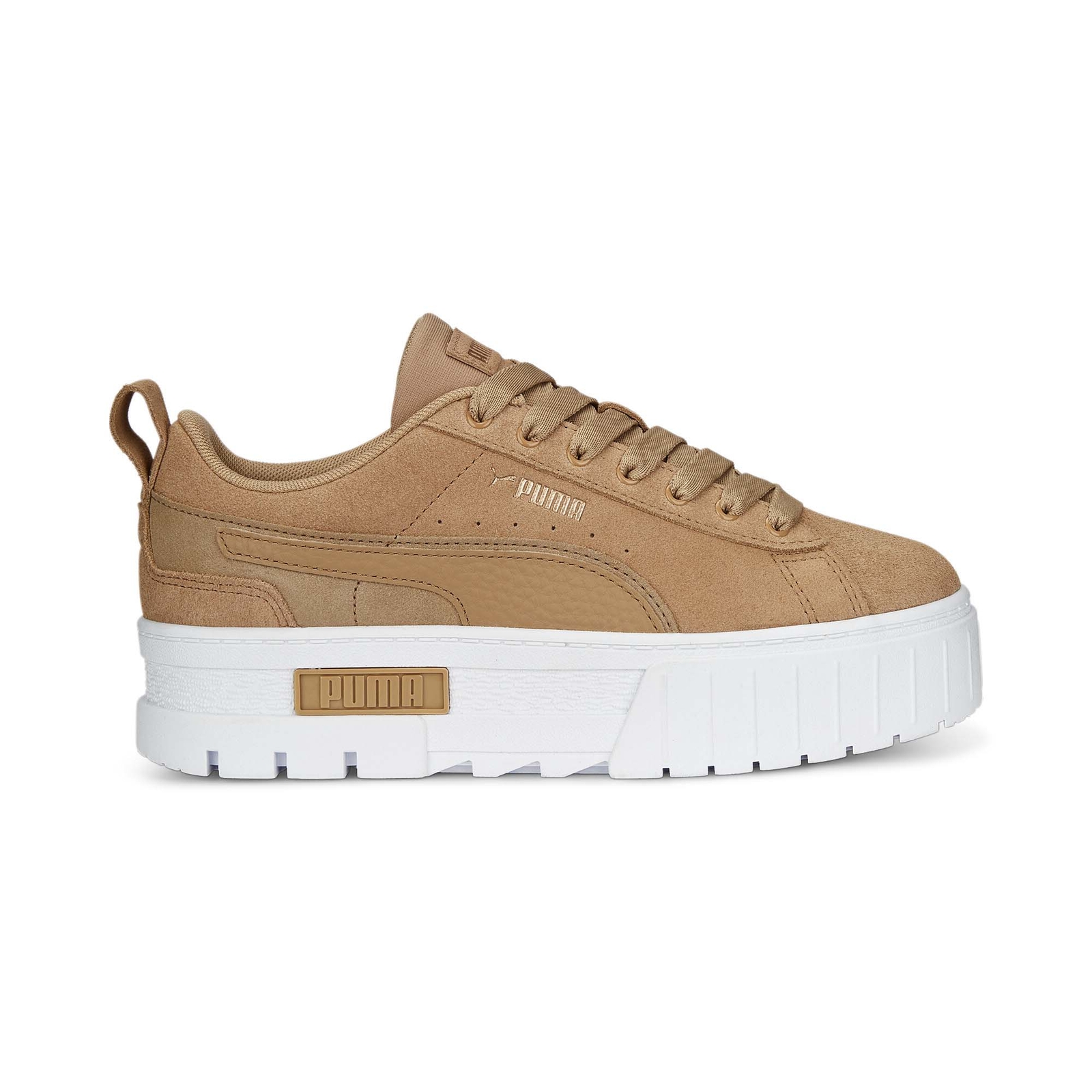 Женские коричневые и белые кроссовки на платформе Puma Mayze Layers Повседневная обувь 39069901