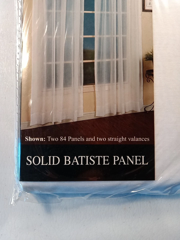 Curtains of Character by United solid batiste White panel 54”w x 63”L Brand New  - Image 3 of 4
