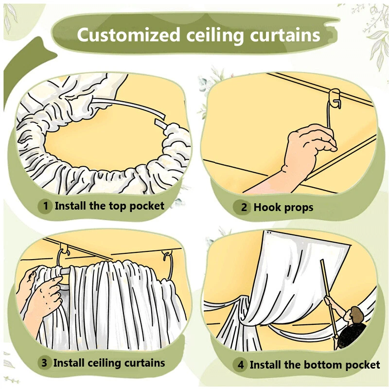 10x 3M/6M Decoración Boda Gasa Drapeado Centro Anillo Techo Lugar Cortinas Foto 3 de 4