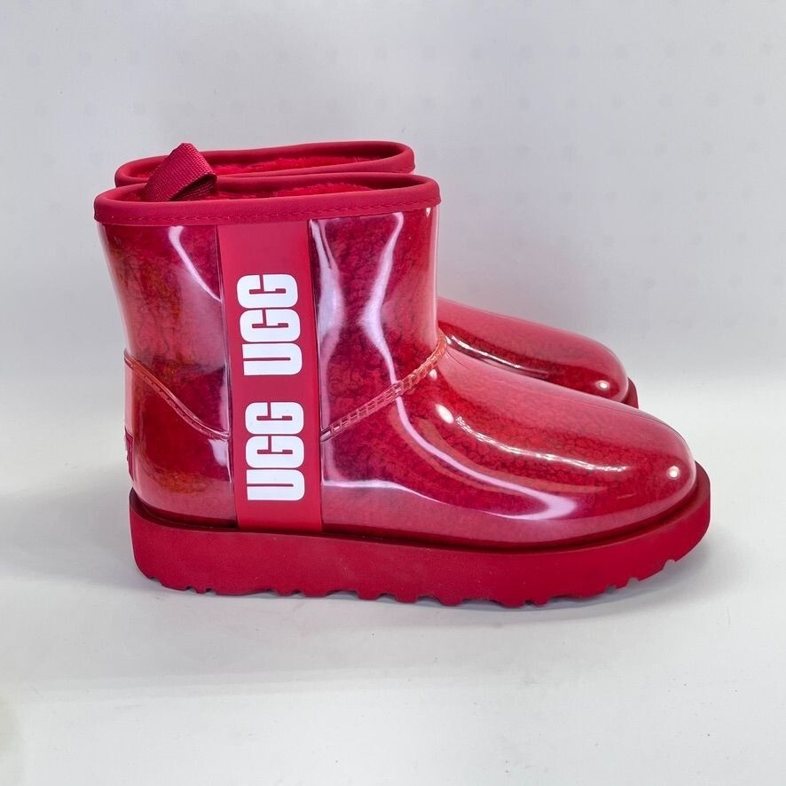 Ugg Australia Women's Classic Clear Mini Size 5 Red Weather Rated  Waterproof