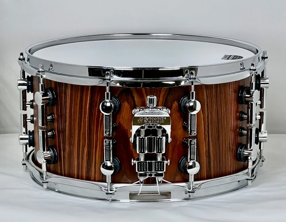 Sonor SQ2 14x7 Maple Heavy Rosewood Replica Semi Gloss in & out Chrome Snare - Image 4 of 4