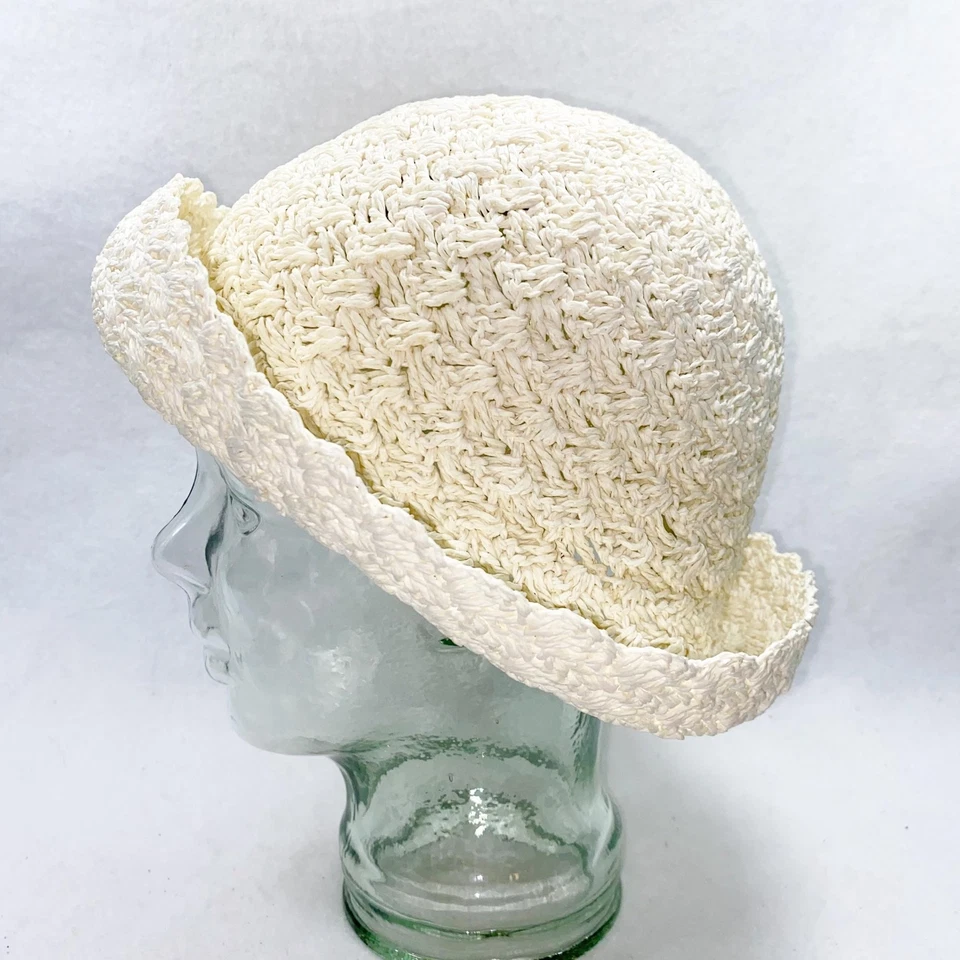 Sombrero Rose Maire Reid Crochet Crema Años 90 Foto 4 de 4