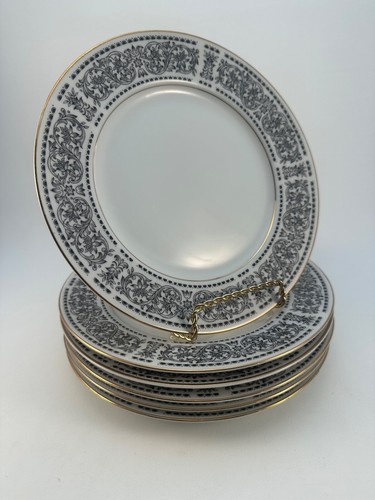 Wilshire House - Spanish Scroll - Salad Dessert Plate - Gold Trim - Set of 6 - Picture 2 of 10