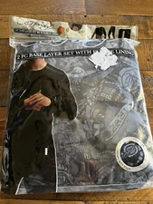 Ed Hardy Two Piece Base Layer Set With Fleece Lining Ultrasound Fabric NWT L 