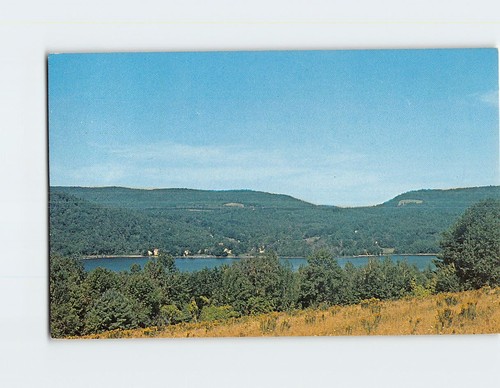 Postcard Waterford Village from Mill Hill Waterford Maine USA