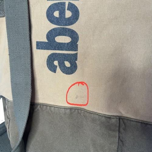 Abercrombie Canvas Duffle Bag Gym Travel Shoulder Strap Khaki Distressed Unisex - Picture 3 of 10