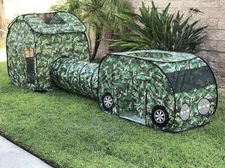 Kids Play Tent Set Indoor Outdoor Tunnel G3Elite Childrens Vehicle Car Camo 3in1