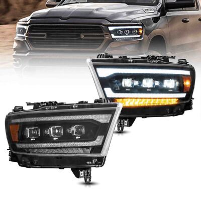 Projector LED Headlights For RAM 1500 2019 2020 2021 2022 2023 2024 W/Sequential