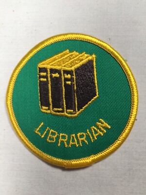 1970's Librarian dark brown plastic back BSA Position Patch | eBay