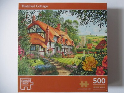 Reetdachhaus 500-teiliges Puzzle neu versiegelt und ungeöffnet.