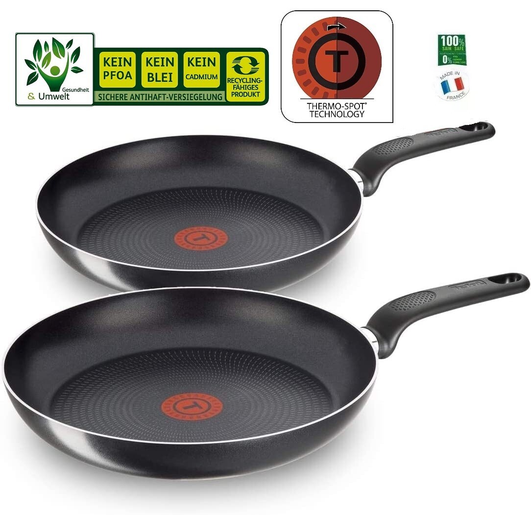 Juego de Sartenes Sartenes °24/28cm Simple Cook Titanio Antiadherente Termo-Spot TEFAL