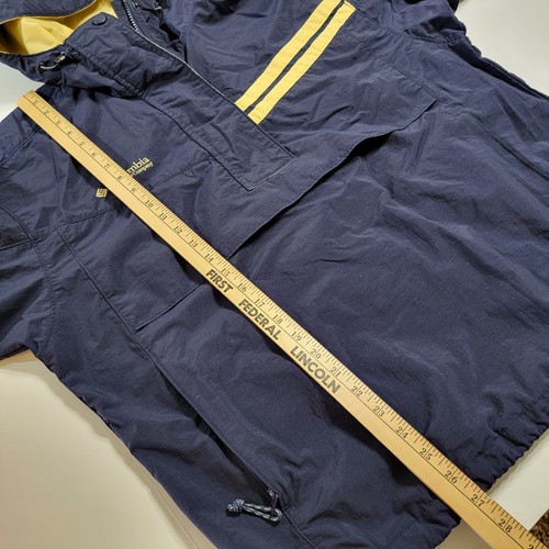 Vintage Columbia Woman's Size Large Yellow And Navy Blue Pullover Windbreaker - Picture 7 of 7