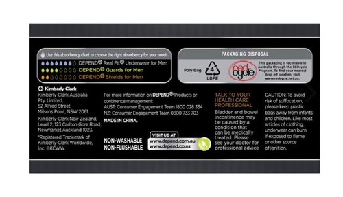 Depend Shields Men Light Absorbency Thin & Discreet Odour Protection 6 x 14 Pack - Picture 8 of 8