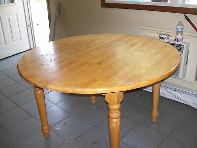 Kitchen Table Wood Round 48 Inch With Leaf Insert Used Kitchen Table Wood Round 48 Inch With, 48 Inch Round Table With Leaf