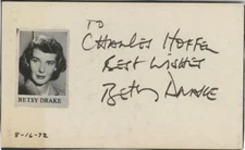 Betsy Drake- Signed Vintage Card